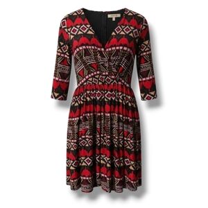 Lucie Lu Plus Size Multicolor Chevron V-Neck Wrap Dress – 0X, Gently Used